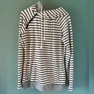 LAST CHANCE Striped Ampersand Ave Double Hood Sweatshirt